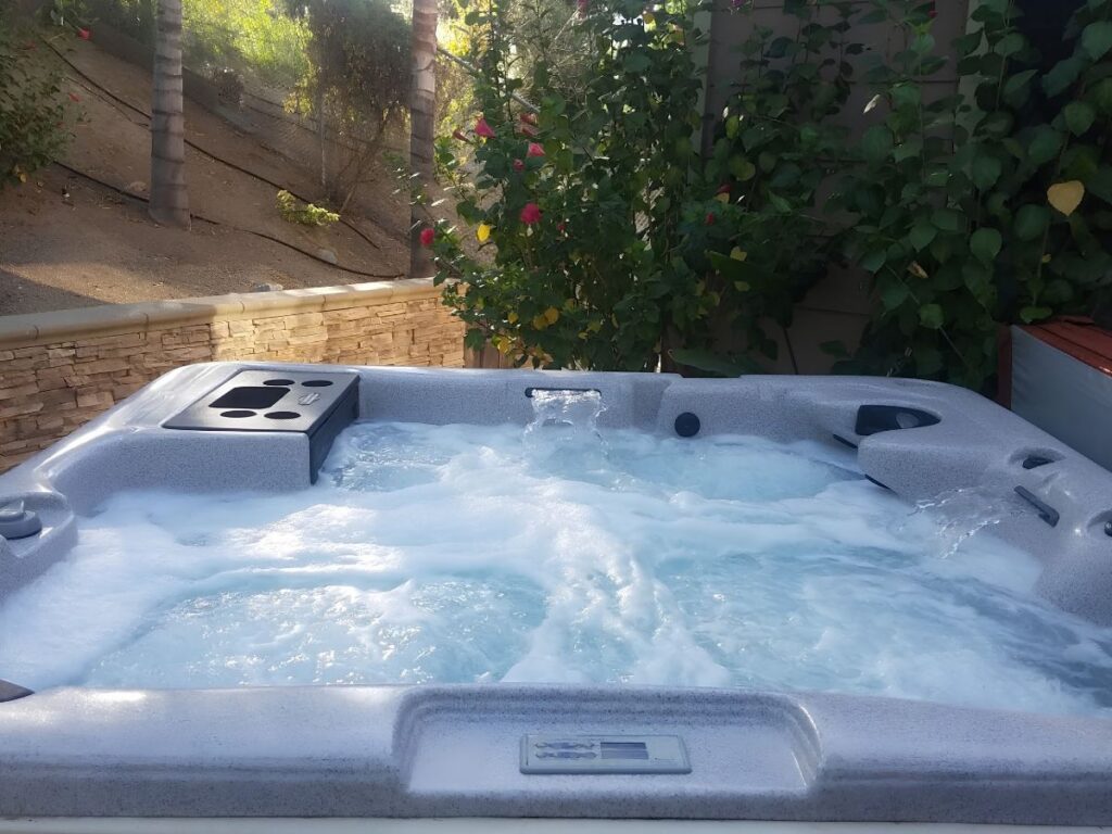 Outdoor hot tub at Dunn Recovery residential treatment facility